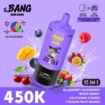 Bang Leader 450Kパフ ブルーベリー・ラズベリー・ミックスベリー・カリフォルニアチェリー・パッションフルーツ・マンゴーフレーバー