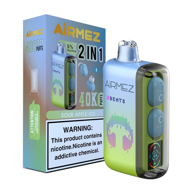 Airmez Xbeats 40Kパフ サワーアップルアイスフレーバー - 100vaping
