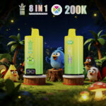Bang King 200Kパフ 8-in-1 ブルーラズ・アイス・ピーチ・アイス・グレープ・アイス・マンゴー・アイス・フレーバー - 100vaping