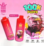 Bang King トリプル 100Kパフ スイカ・イチゴ・アイスクリーム・トリプルメロンフレーバー 使い捨てベイプ - 100vaping