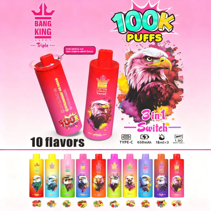Bang King Triple 100K Puffs 3-in-1 使い捨てベイプ メイン画像 - 100vaping
