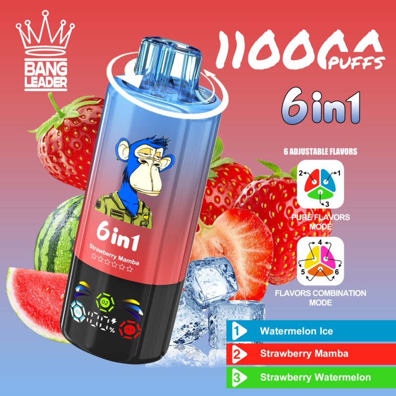 Bang Leader 110Kパフ 6-in-1 スイカ・アイス・ストロベリー・マンバ・ストロベリー・スイカ フレーバー - 100vaping