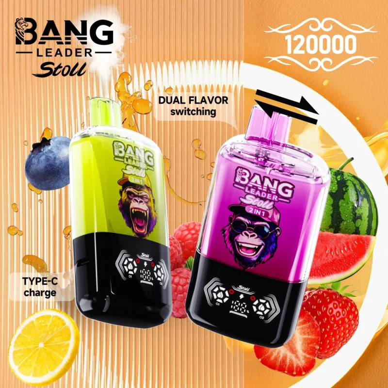 Bang Leader Stoll 120Kパフ メイン画像 2種類のフレーバー 使い捨てベイプ - 100vaping