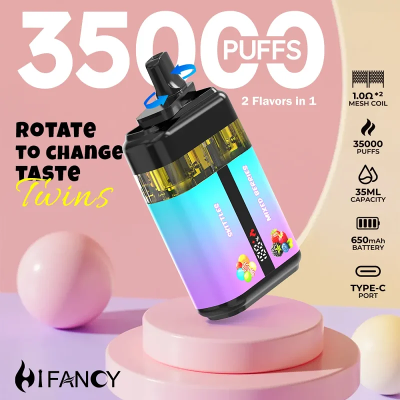 HIFANCY TWINS 35000パフ ディスプレイ 1 使い捨てベイプ - 100vaping