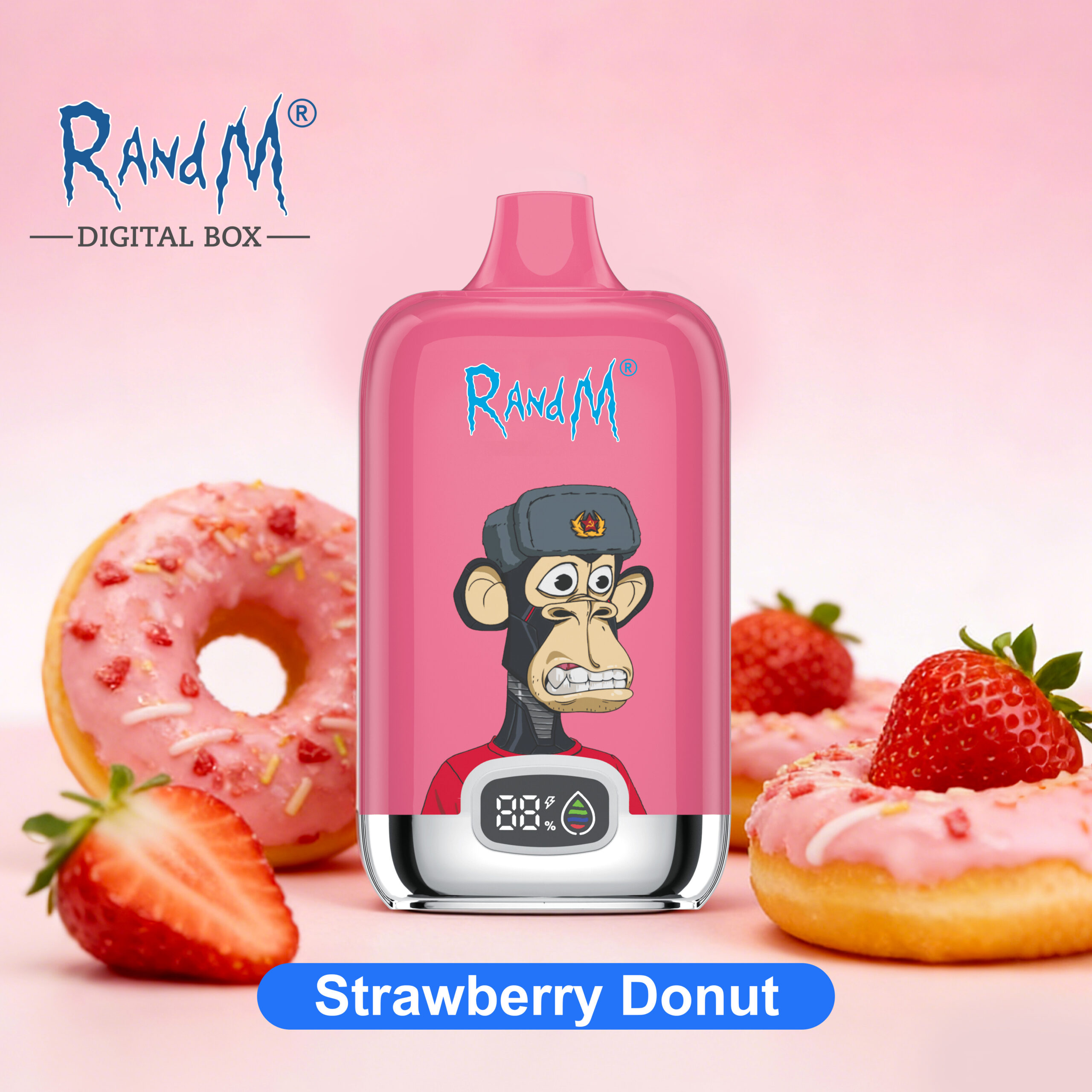 100vaping-randm-tornado-12000-12k-vape-ストロベリー・ドーナツ Rand M Tornado 12000 Puffs Disposable Vape - Strawberry Donut - 画像 1
