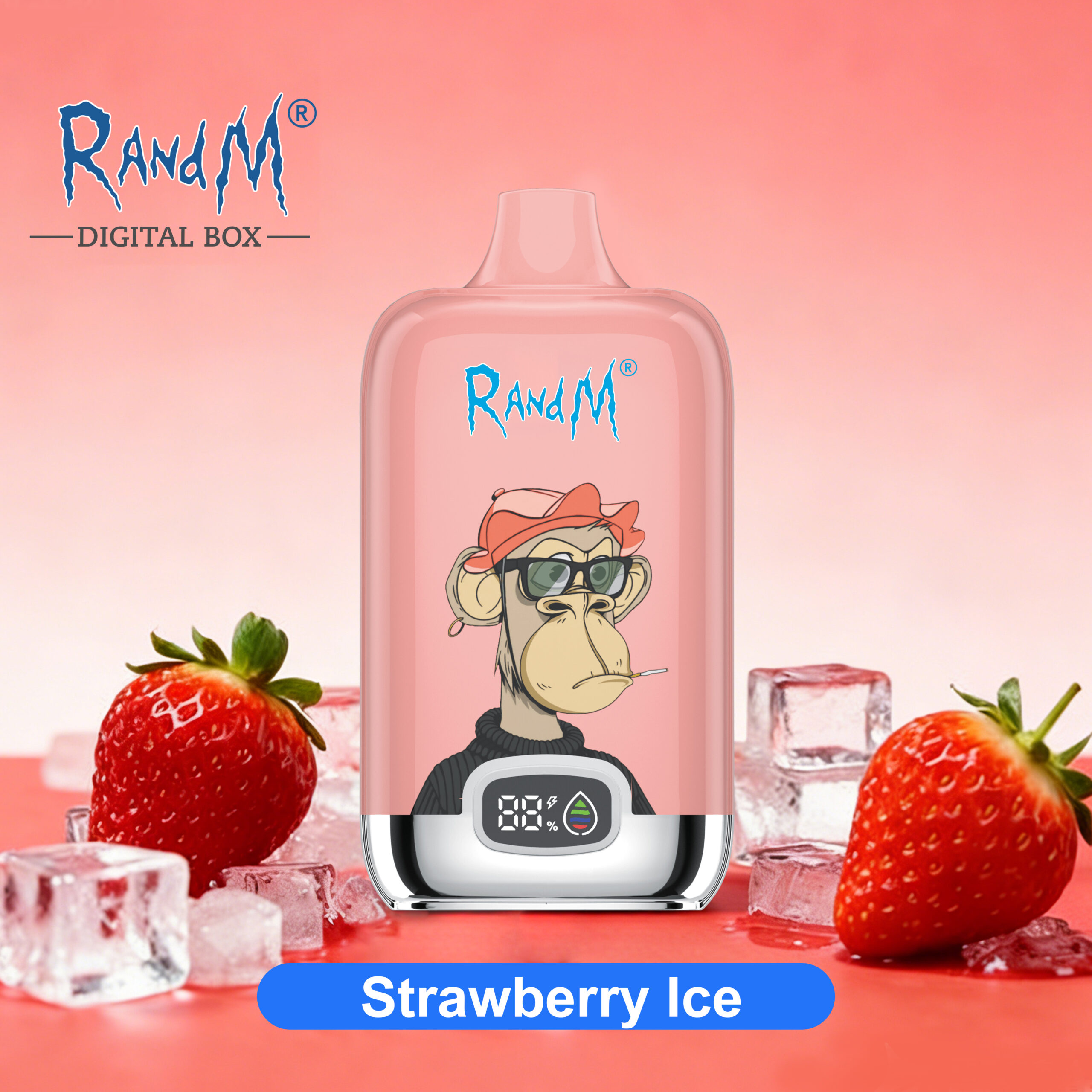 100vaping-randm-tornado-12000-12k-vape-ストロベリーアイス Rand M Tornado 12000 Puffs Disposable Vape - Strawberry Ice - 画像 1