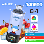 Airmez FOX 6 IN 1 140K Puffs Flavor 8 - Love 66, Strawberry Kiwi, Peach Mango