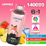 Airmez FOX 6 IN 1 140K Puffs Flavor 9 - Strawberry Watermelon, Triple Melon, Blue Razz Ice