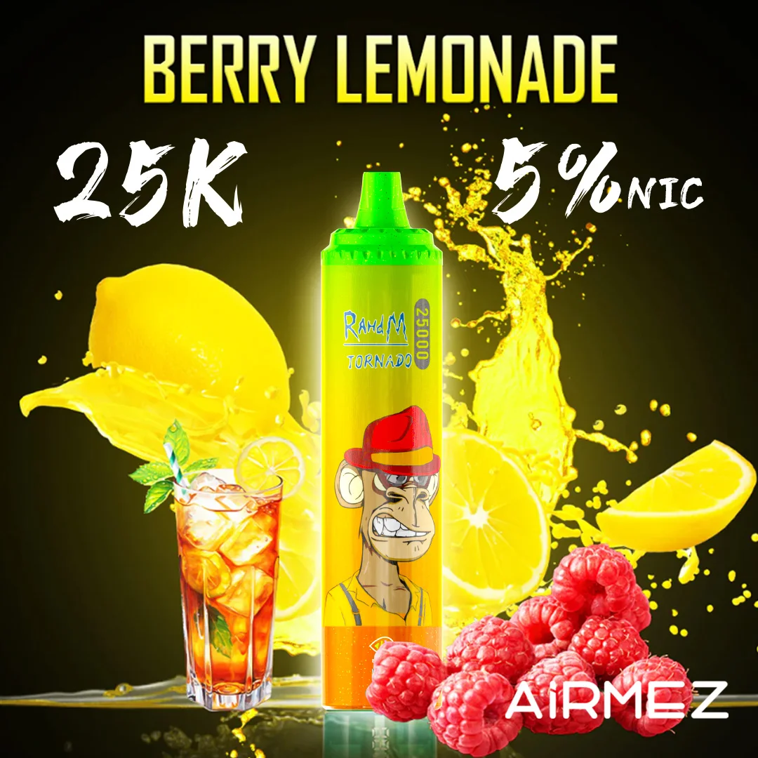 airmez-tornado-25000-puffs-vape-flavor-berry-lemonade Airmez Tornado 25Kパフ ベリーレモネード味 - 使い捨てベイプ 100vaping