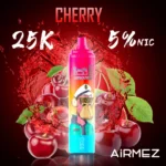 Airmez Tornado 25Kパフ チェリー味 - 使い捨て電子タバコ 100vaping