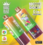 Bang Blaze 100Kパフ 6-in-1 ピーチアイス＆ブラックカラント、パイナップルアイス＆グリーンアップル、キウイフレーバー 使い捨てベイプ - 100vaping