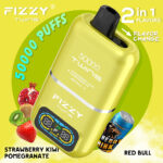 Fizzy Twins 50000 50Kパフ ストロベリー・キウイ・ザクロ＆レッドブル風味 使い捨てベイプ - 100vaping