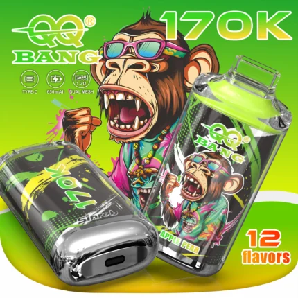 QQ Bang 17万パフ アップル・ペア風味 使い捨てベイプ - 100vaping