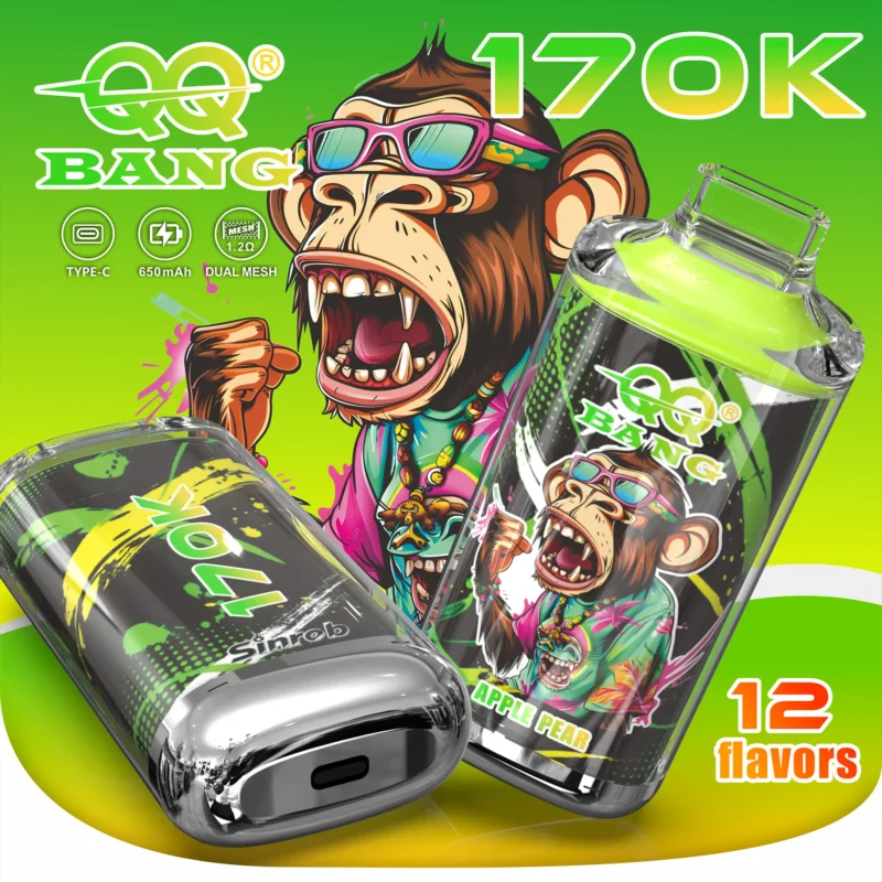 QQ Bang 17万パフ アップル・ペア風味 使い捨てベイプ - 100vaping