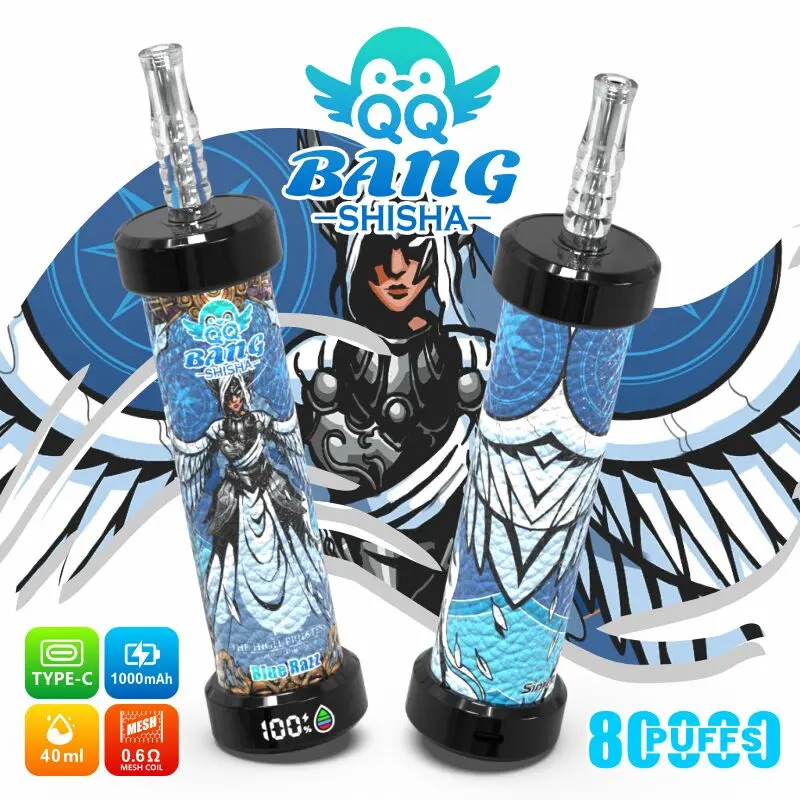 QQ Bang シーシャ 80Kパフ ブルー・ラズ風味 使い捨てベイプ - 100vaping