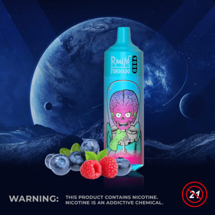 RandM Tornado 9000パフ ブルーベリー・ラズベリー味 使い捨てベイプ - 100vaping