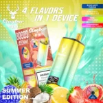 Stag Bar 4-in-1 80Kパフ ブルー・ラズ・フュージョン、パイナップル・ココナッツ・アイス、ピンク・レモネード、ストロベリー・スイカ・フュージョン フレーバー 使い捨てベイプ - 100vaping
