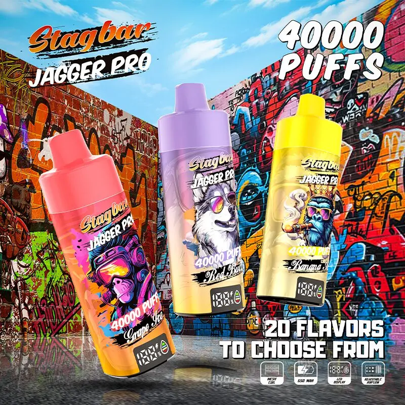 Stagbar Jagger Pro 40Kパフ 使い捨てベイプ - 100vaping