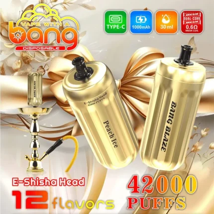 Bang E-Shisha ヘッド 42K パフ ゴールド LED ディスプレイ 使い捨てベイプ – 商品詳細