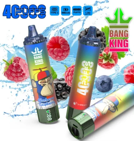 Bang King Tornado 40Kパフ 使い捨てベイプ – ブルーベリー・ラズベリー