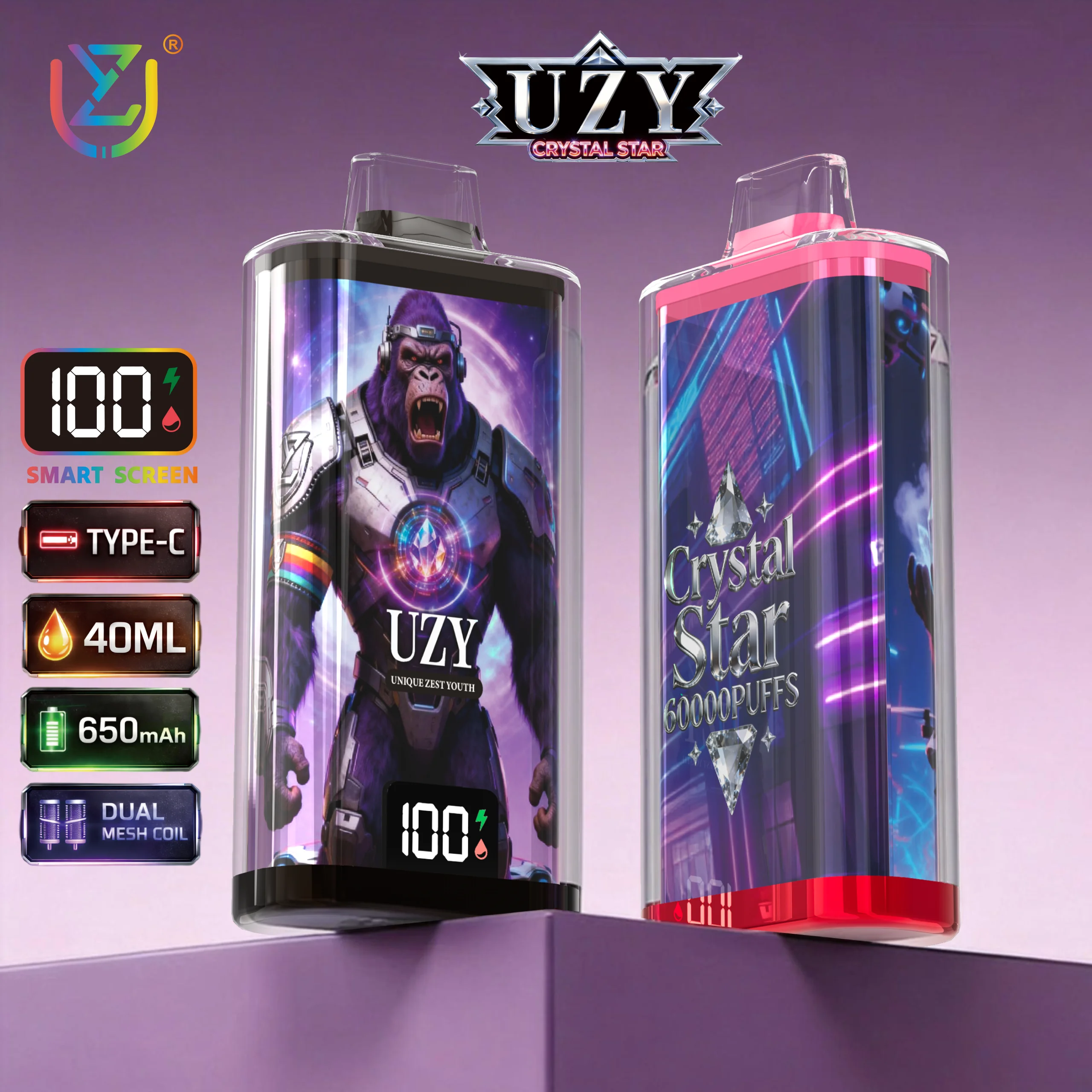 100vaping-uzy-crystal-star-60000-puffs-disposable-vape-16 UZY クリスタルスター 60000パフ 使い捨てベイプ