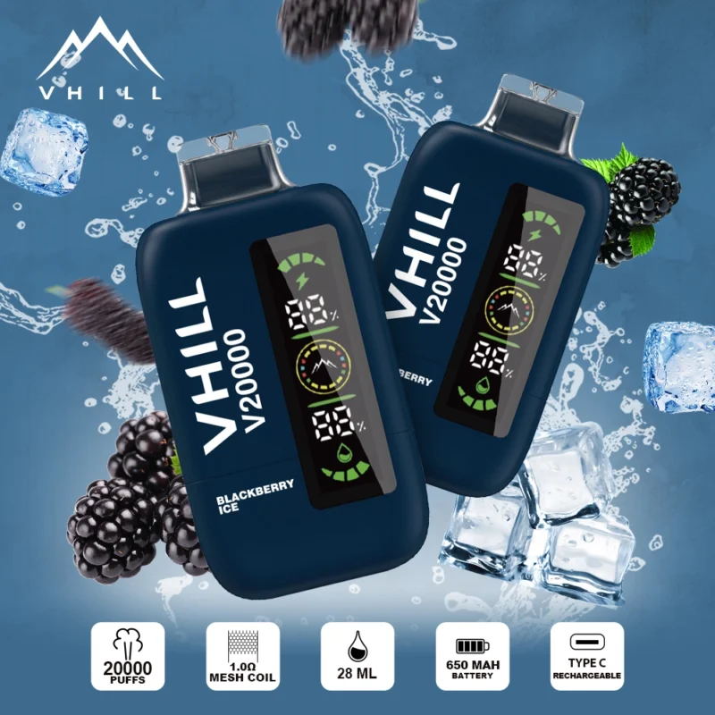 VHILL 20000パフ ブラックベリーアイス 使い捨て電子タバコ