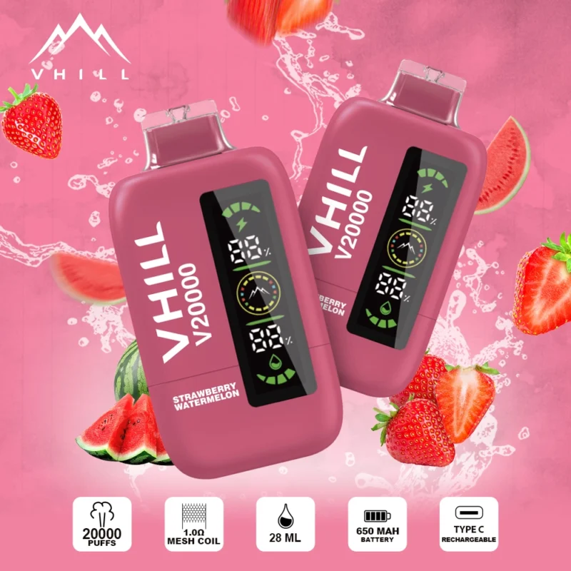 VHILL 20,000パフ ストロベリー・スイカ 使い捨て電子タバコ